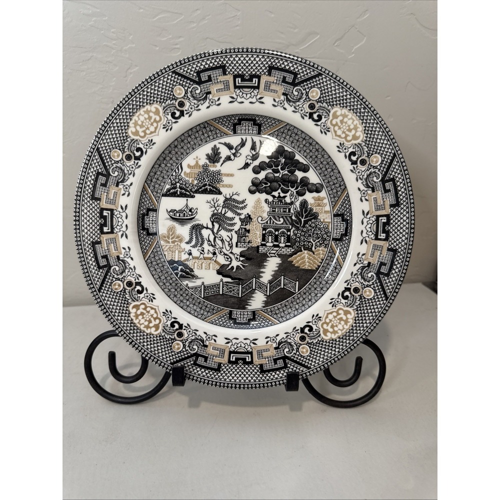 Vintage Royal Stafford Willow Garden Asian Inspired 11" Dinner Plate England